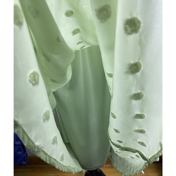 Baltic Born Sz S Mint Green Puffed Slv Btn Front Elastic Waist Mila Swiss Dot - Picture 4 of 12